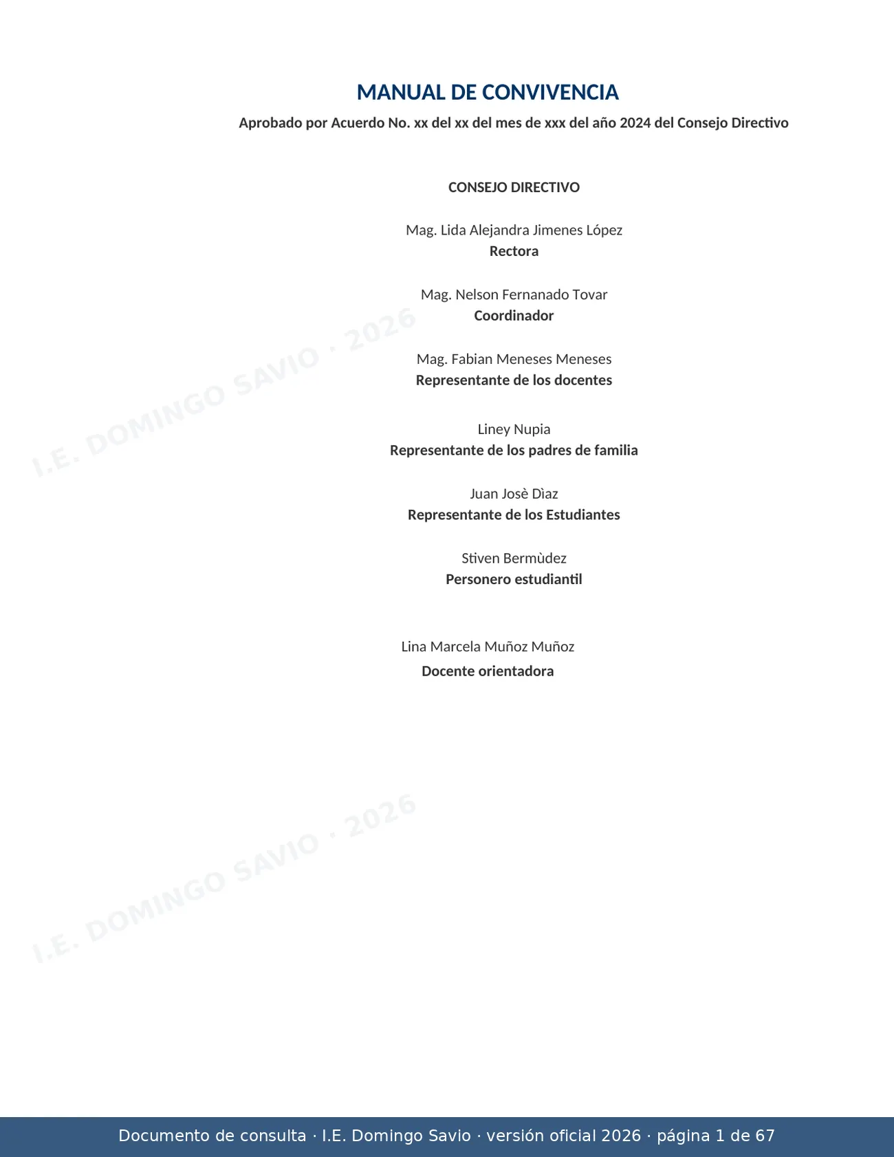 Manual de Convivencia 2026 — página 1 de 67