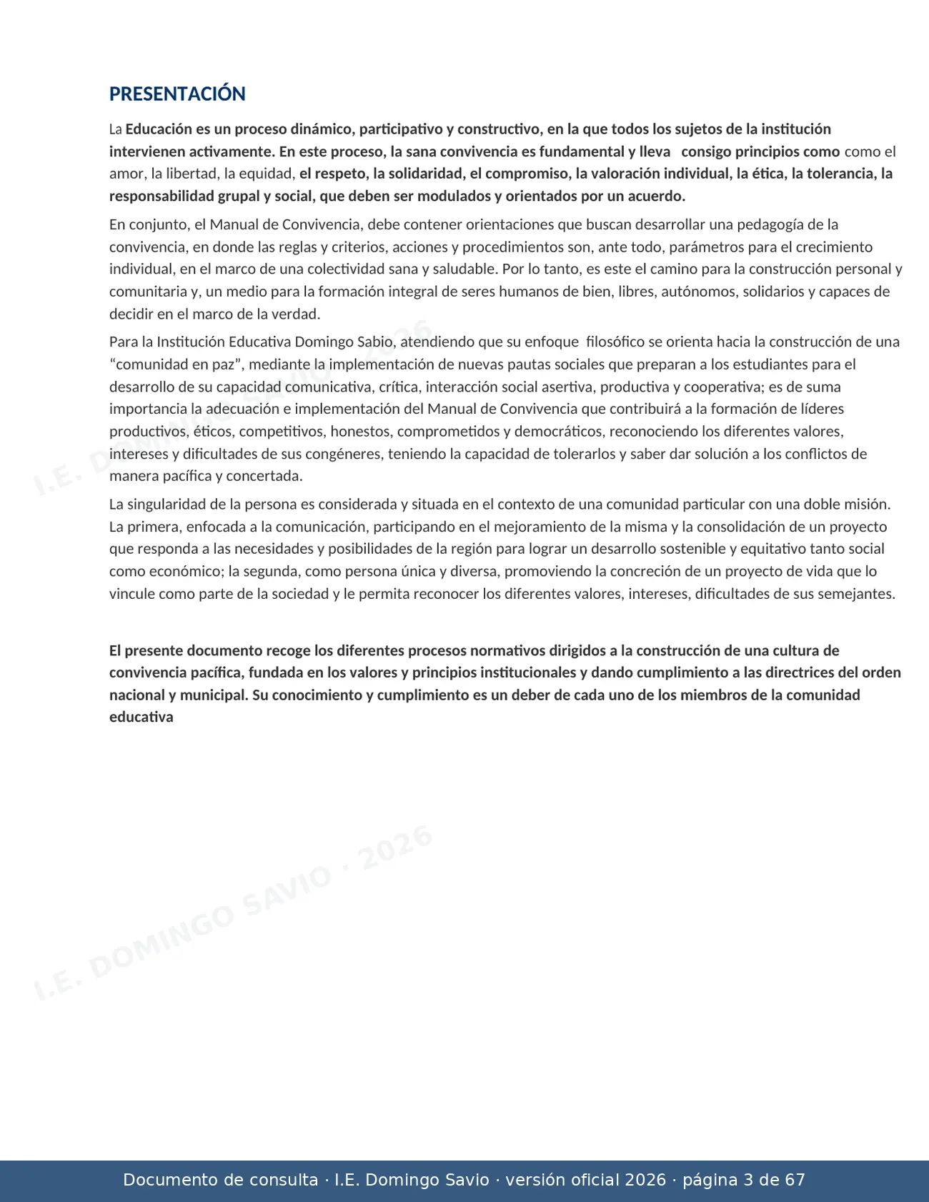 Manual de Convivencia 2026 — página 3 de 67