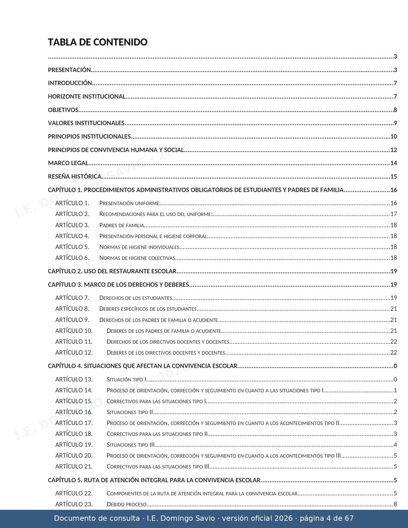 Manual de Convivencia 2026 — página 4 de 67