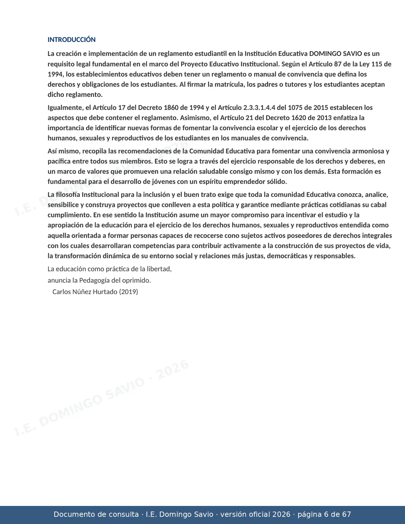 Manual de Convivencia 2026 — página 6 de 67