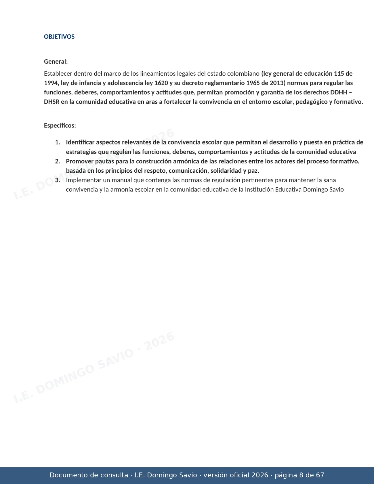 Manual de Convivencia 2026 — página 8 de 67