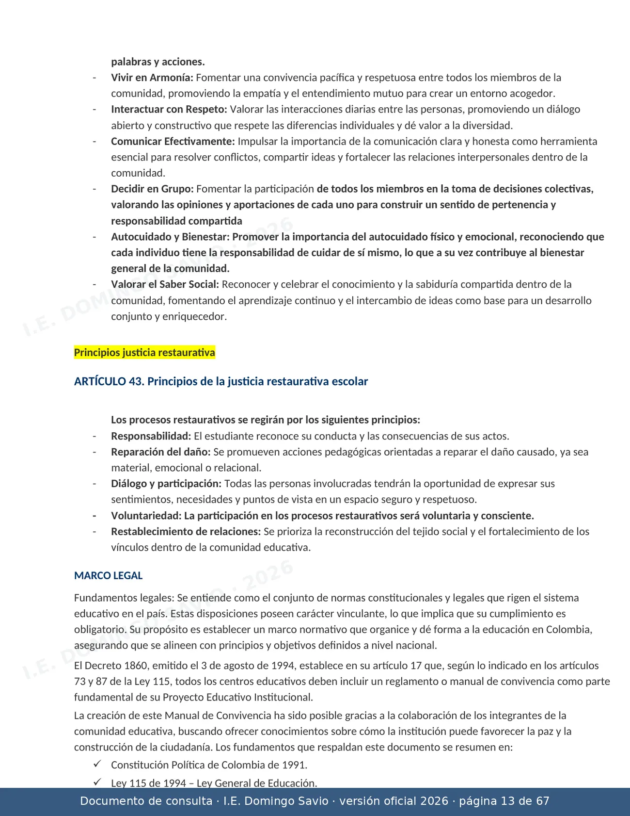 Manual de Convivencia 2026 — página 13 de 67