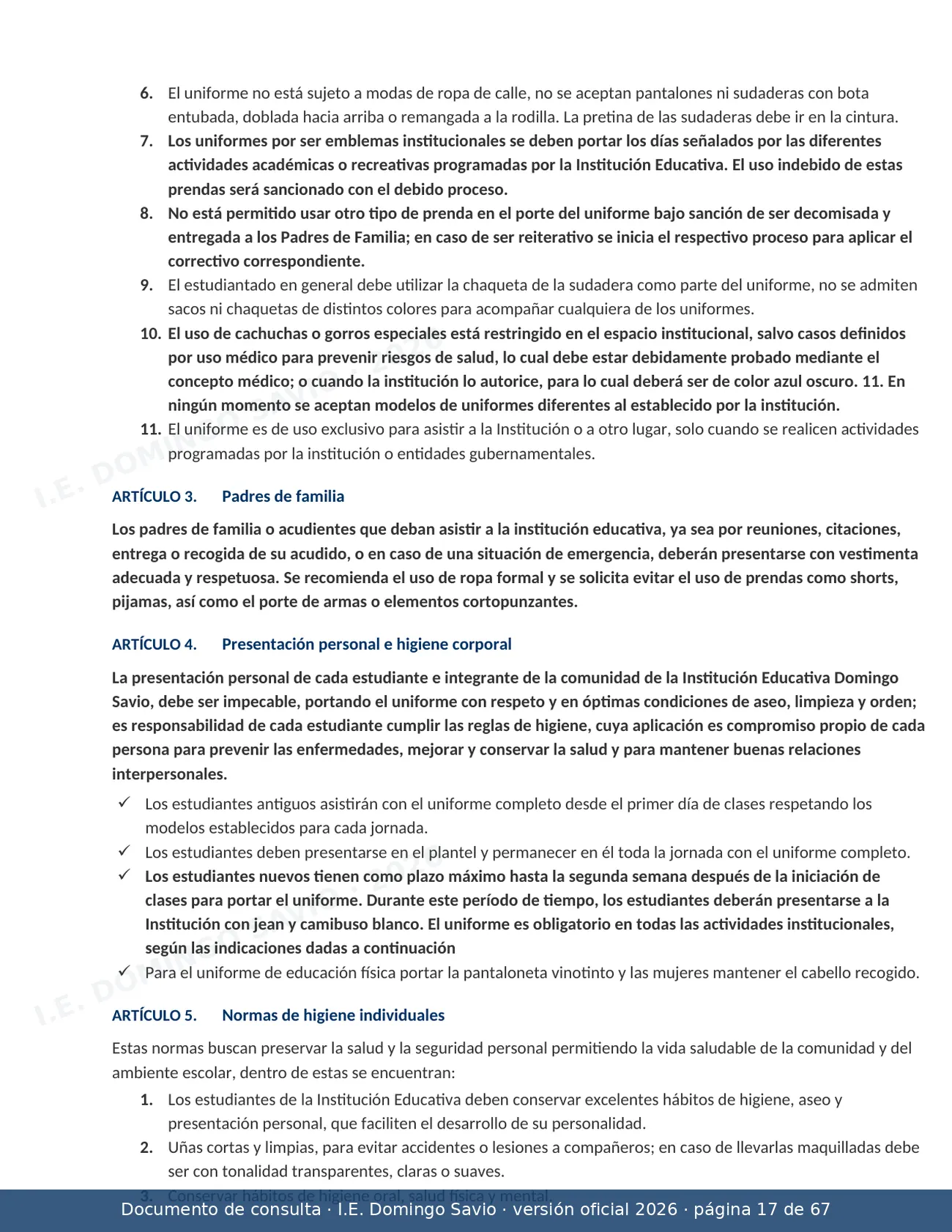 Manual de Convivencia 2026 — página 17 de 67