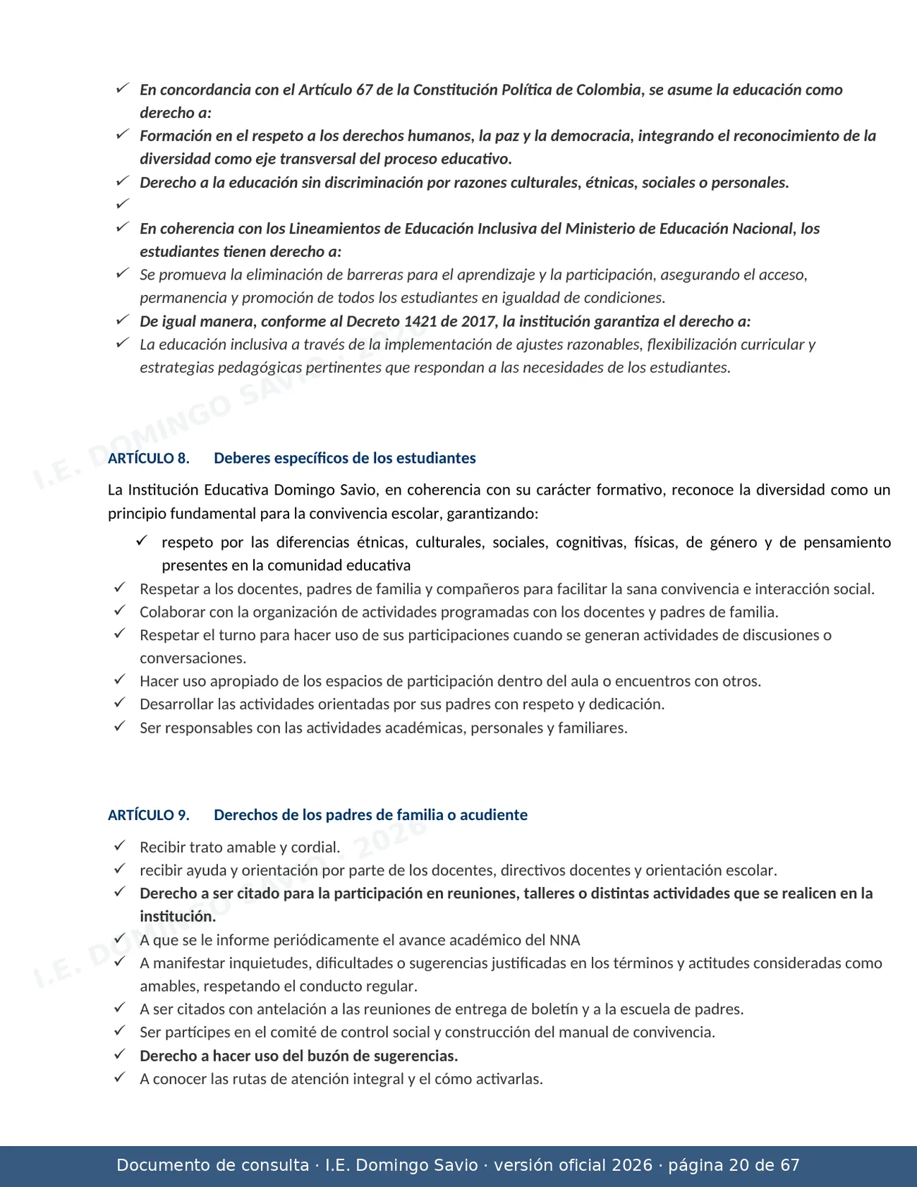 Manual de Convivencia 2026 — página 20 de 67