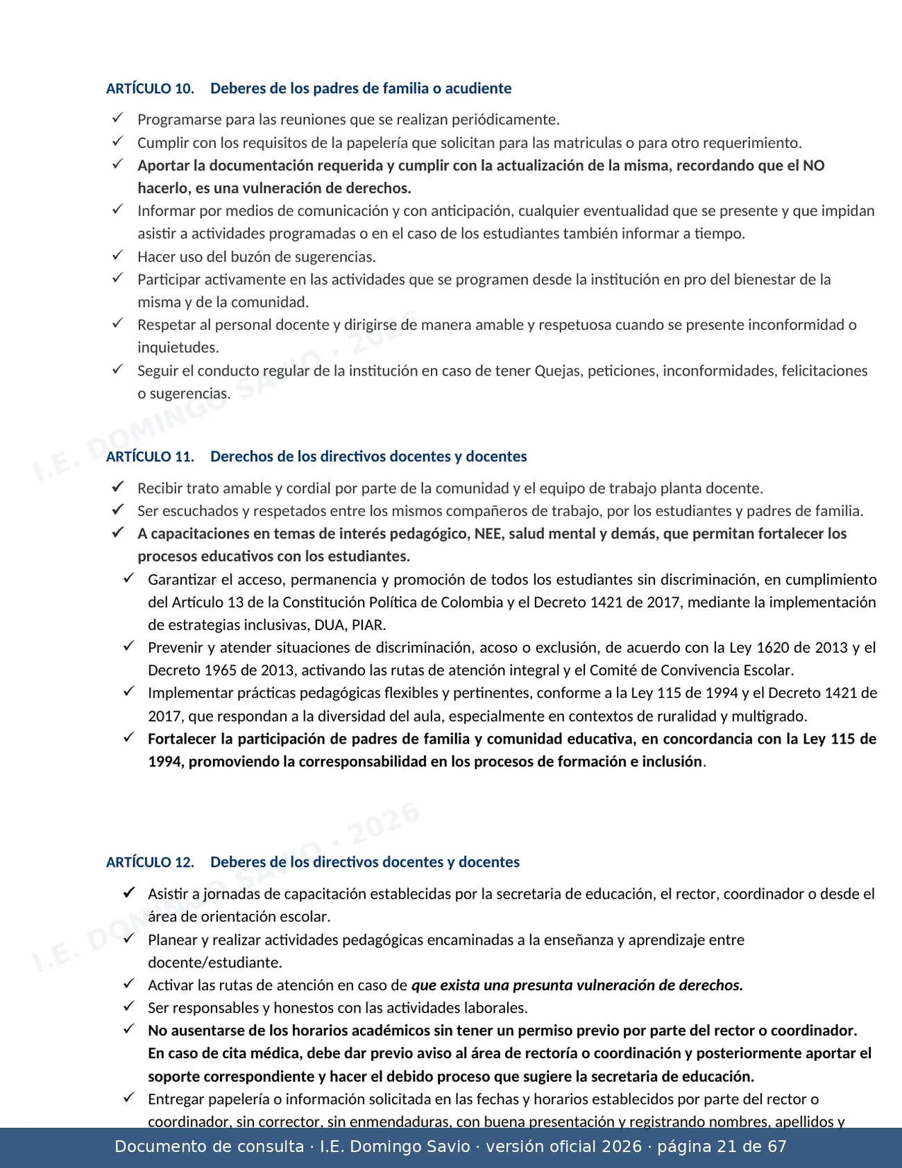 Manual de Convivencia 2026 — página 21 de 67