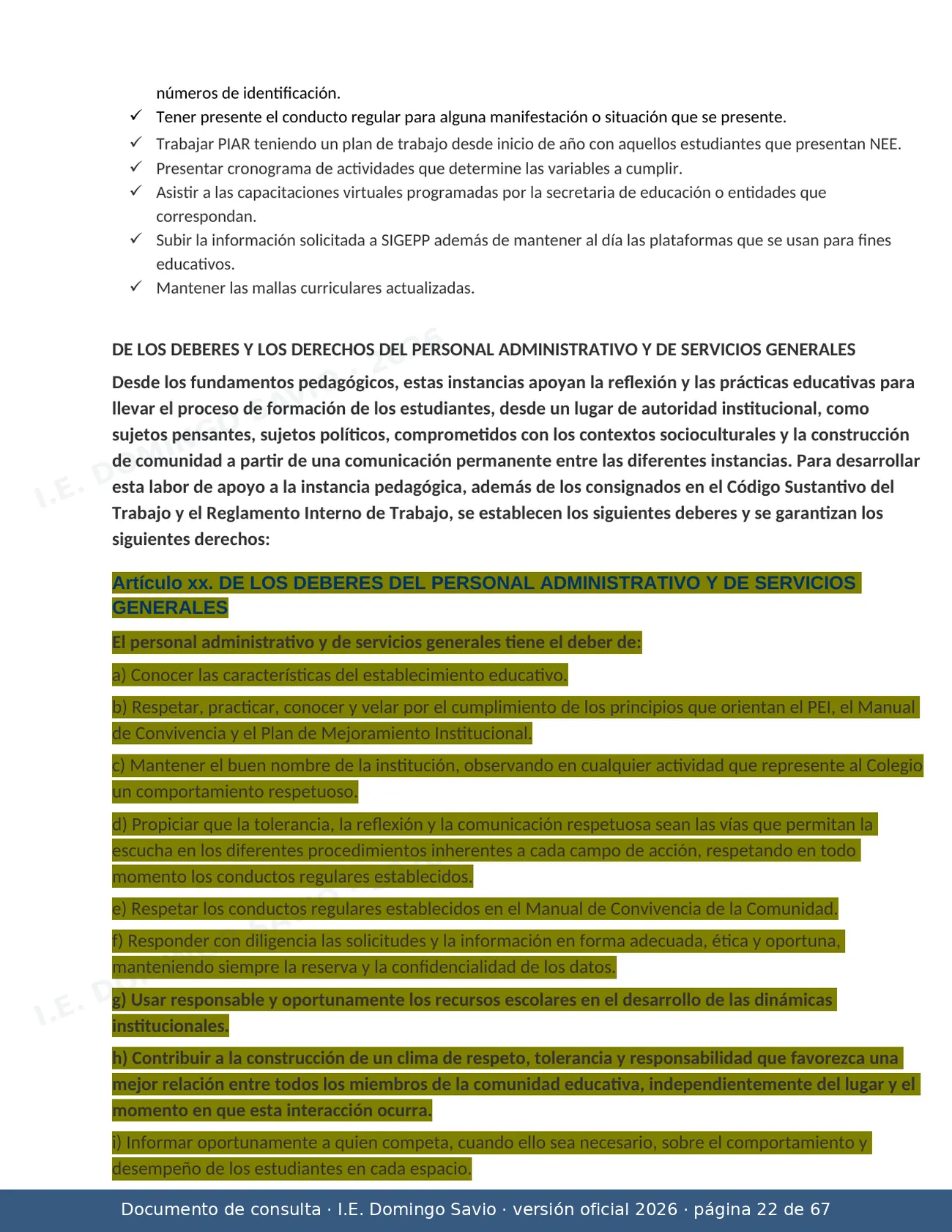 Manual de Convivencia 2026 — página 22 de 67