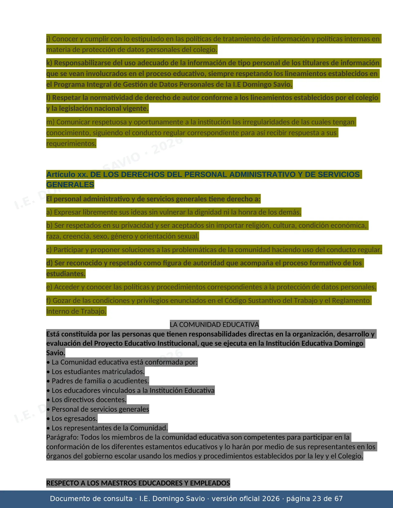 Manual de Convivencia 2026 — página 23 de 67