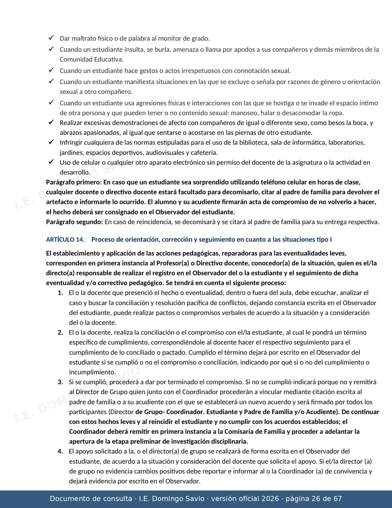 Manual de Convivencia 2026 — página 26 de 67
