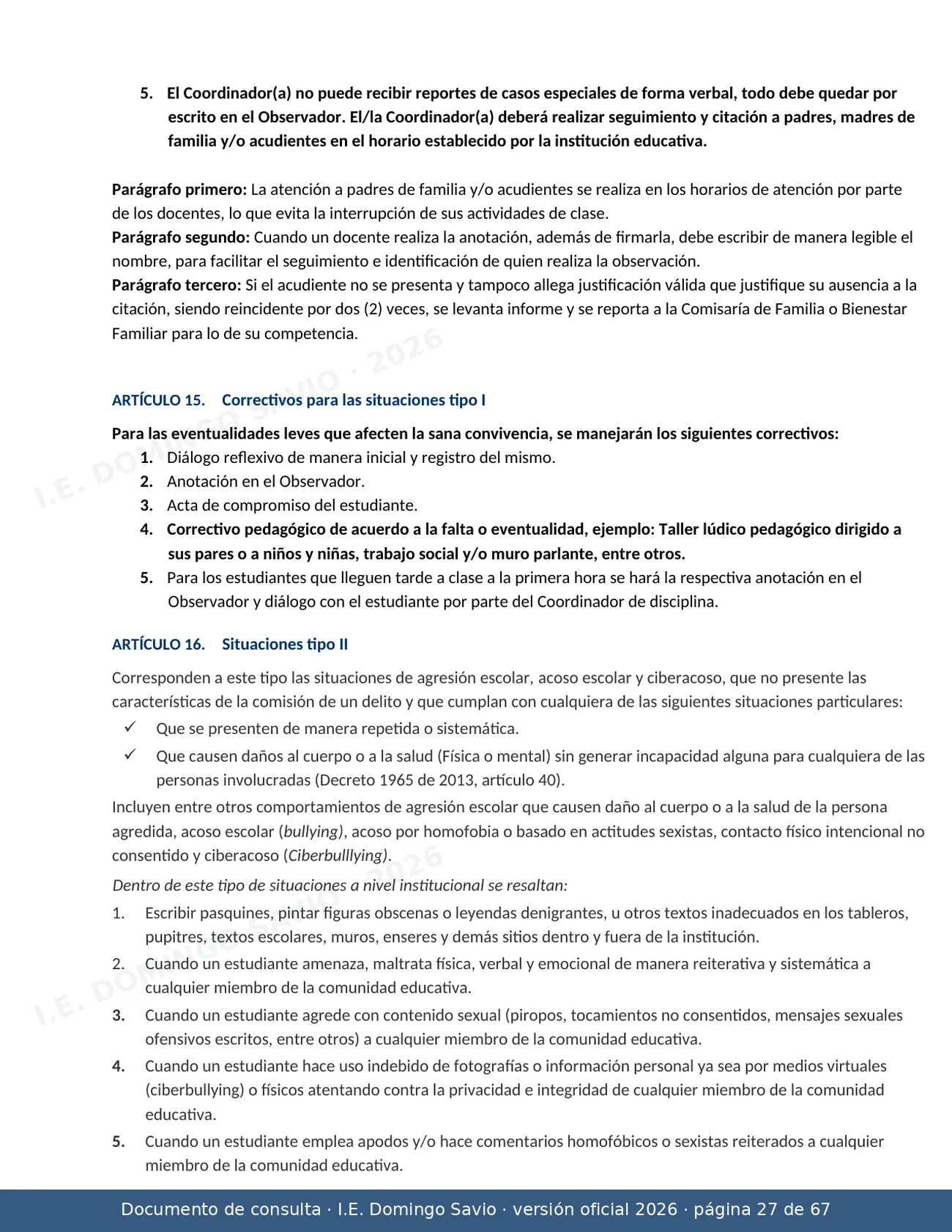 Manual de Convivencia 2026 — página 27 de 67