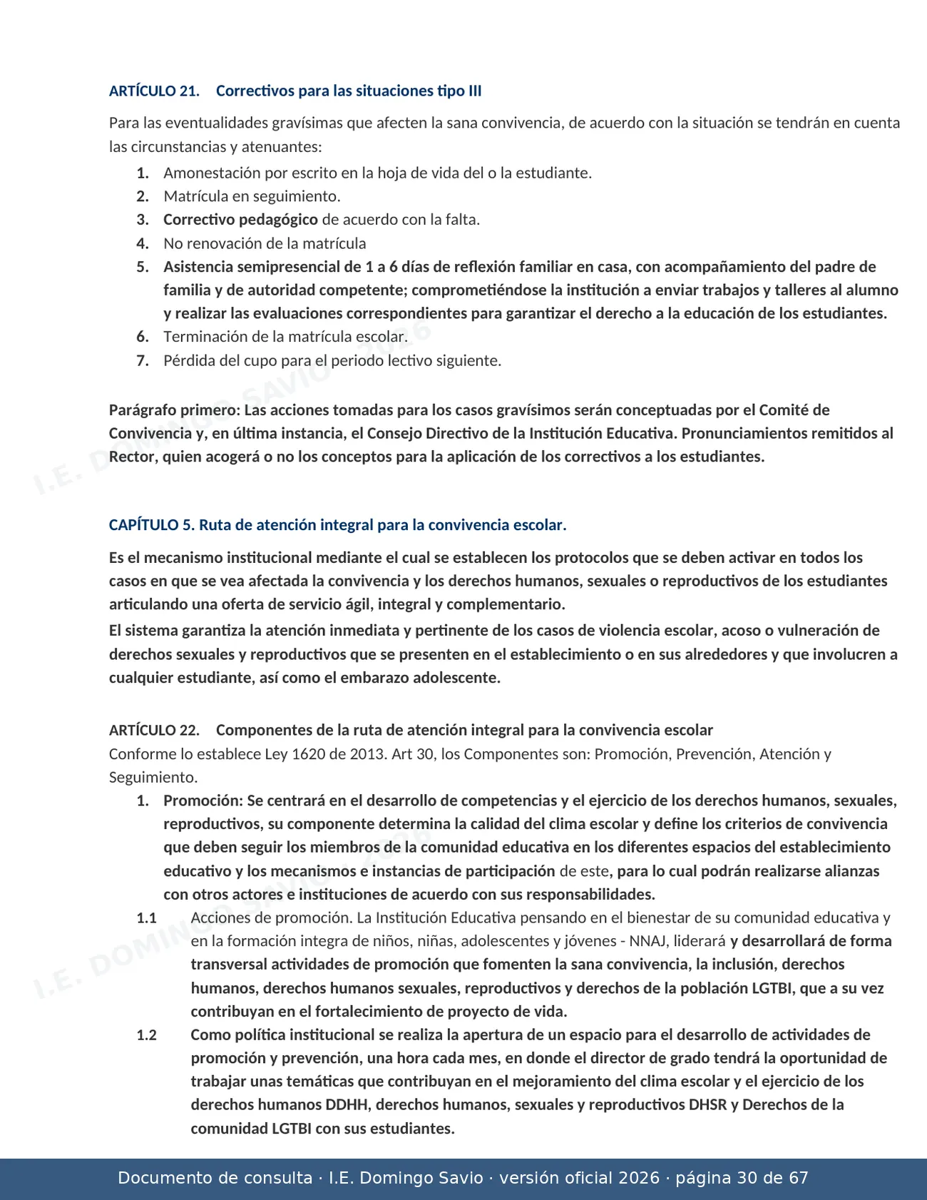 Manual de Convivencia 2026 — página 30 de 67