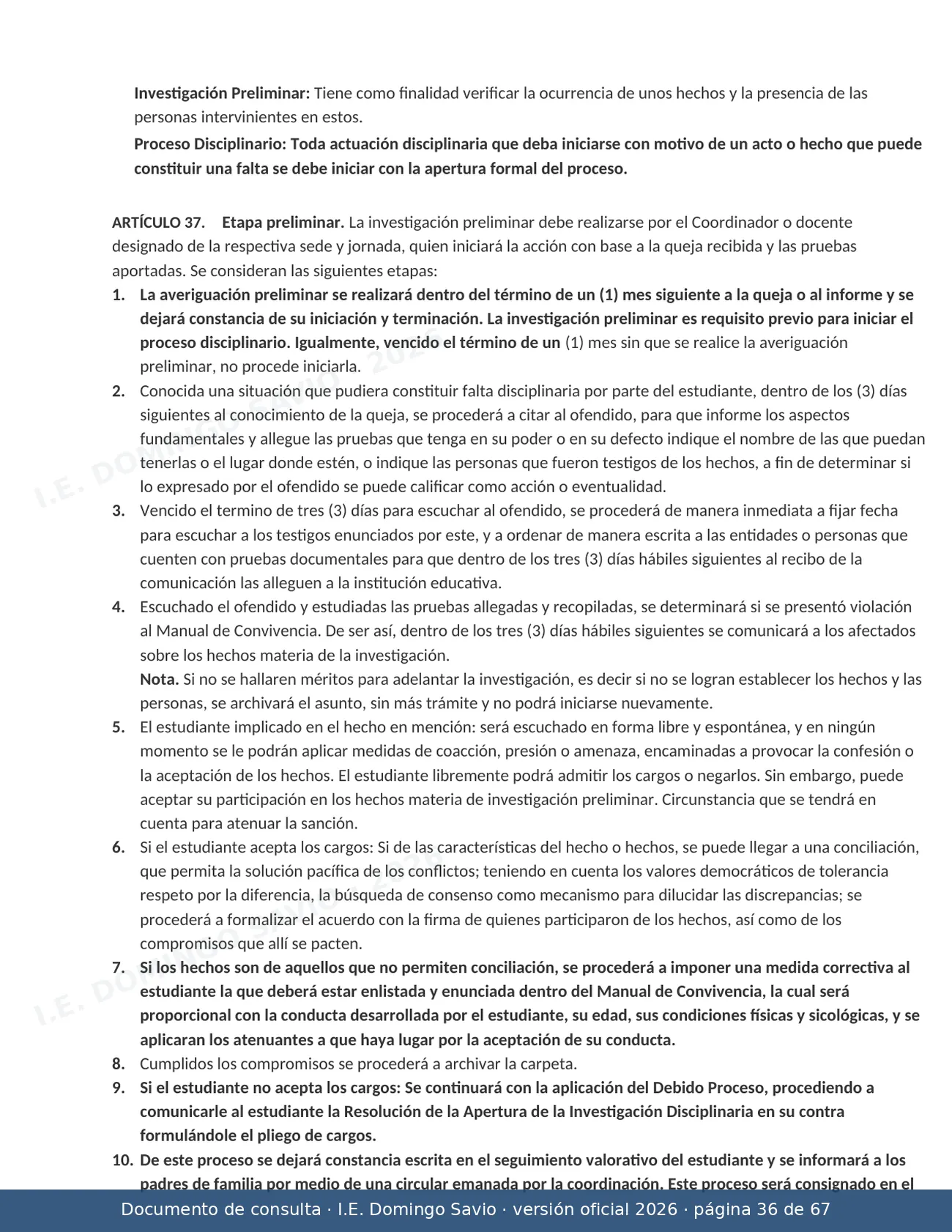 Manual de Convivencia 2026 — página 36 de 67