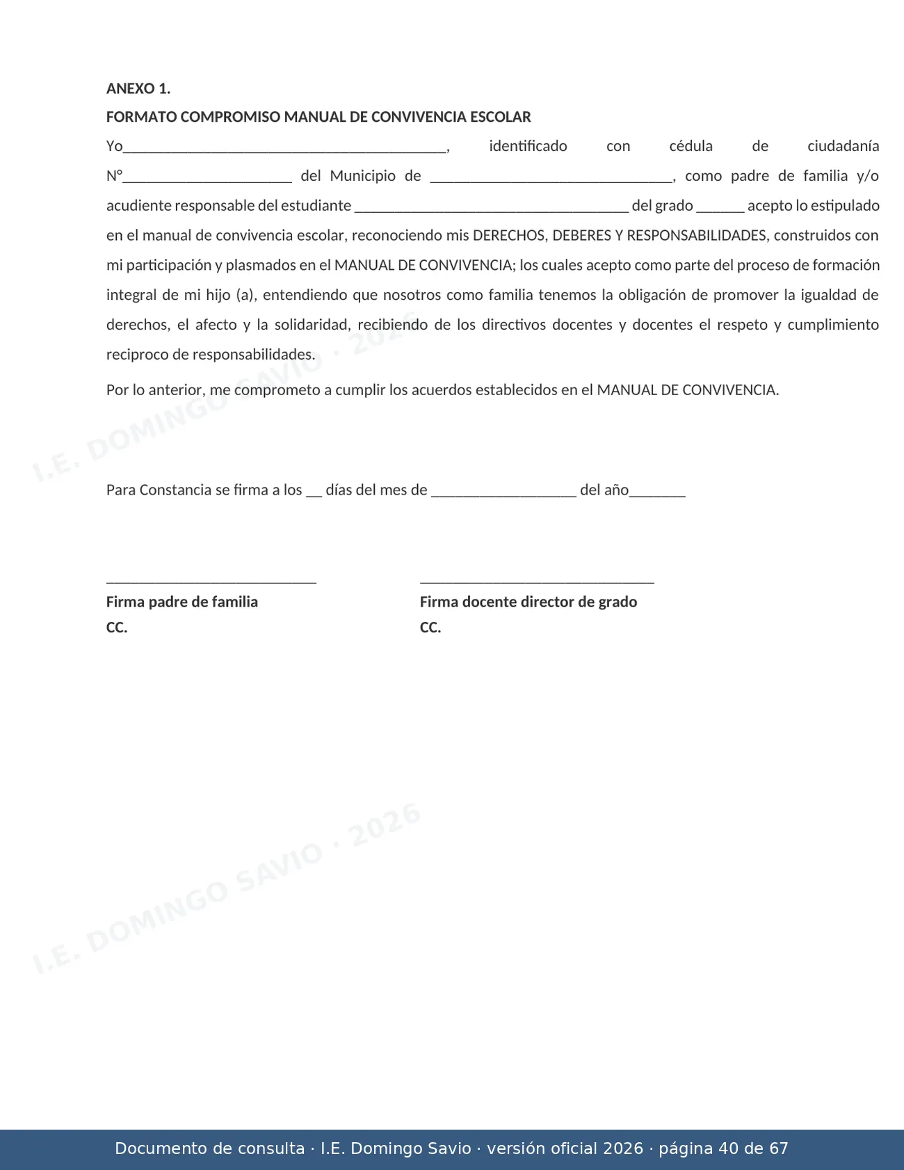 Manual de Convivencia 2026 — página 40 de 67