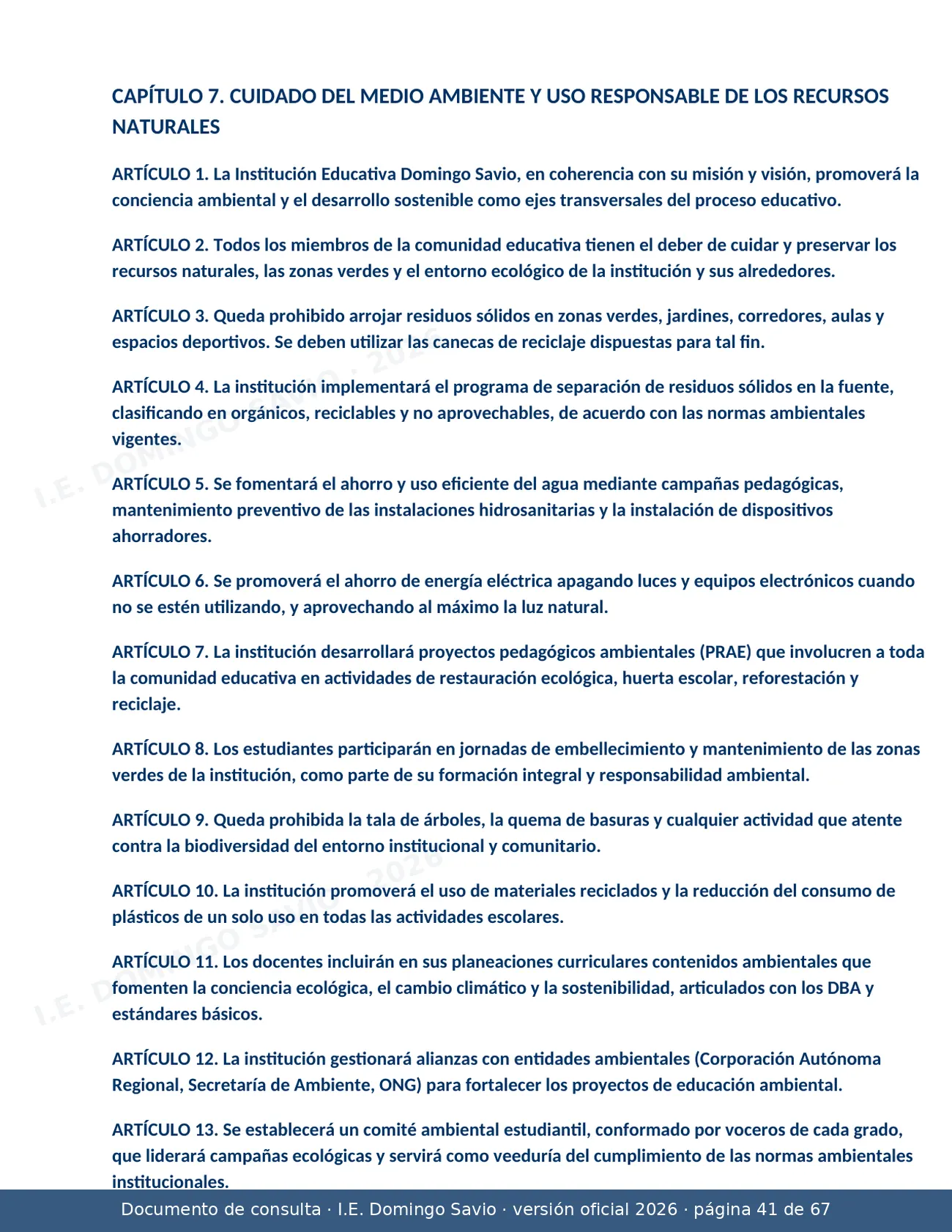 Manual de Convivencia 2026 — página 41 de 67