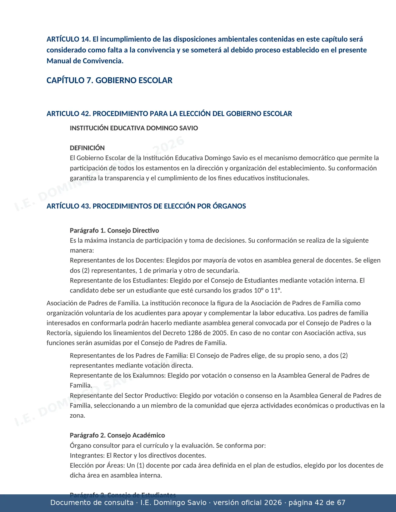 Manual de Convivencia 2026 — página 42 de 67