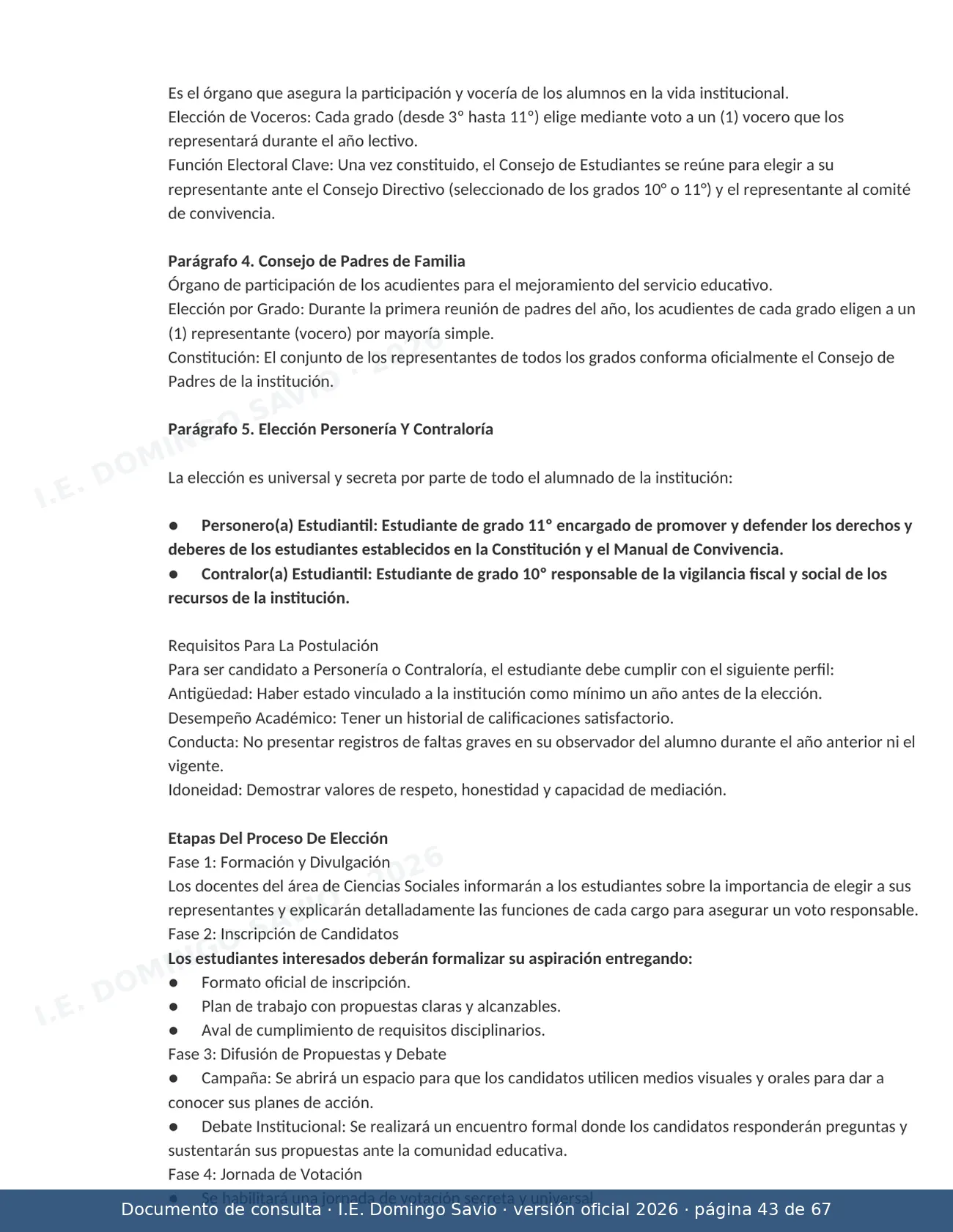 Manual de Convivencia 2026 — página 43 de 67