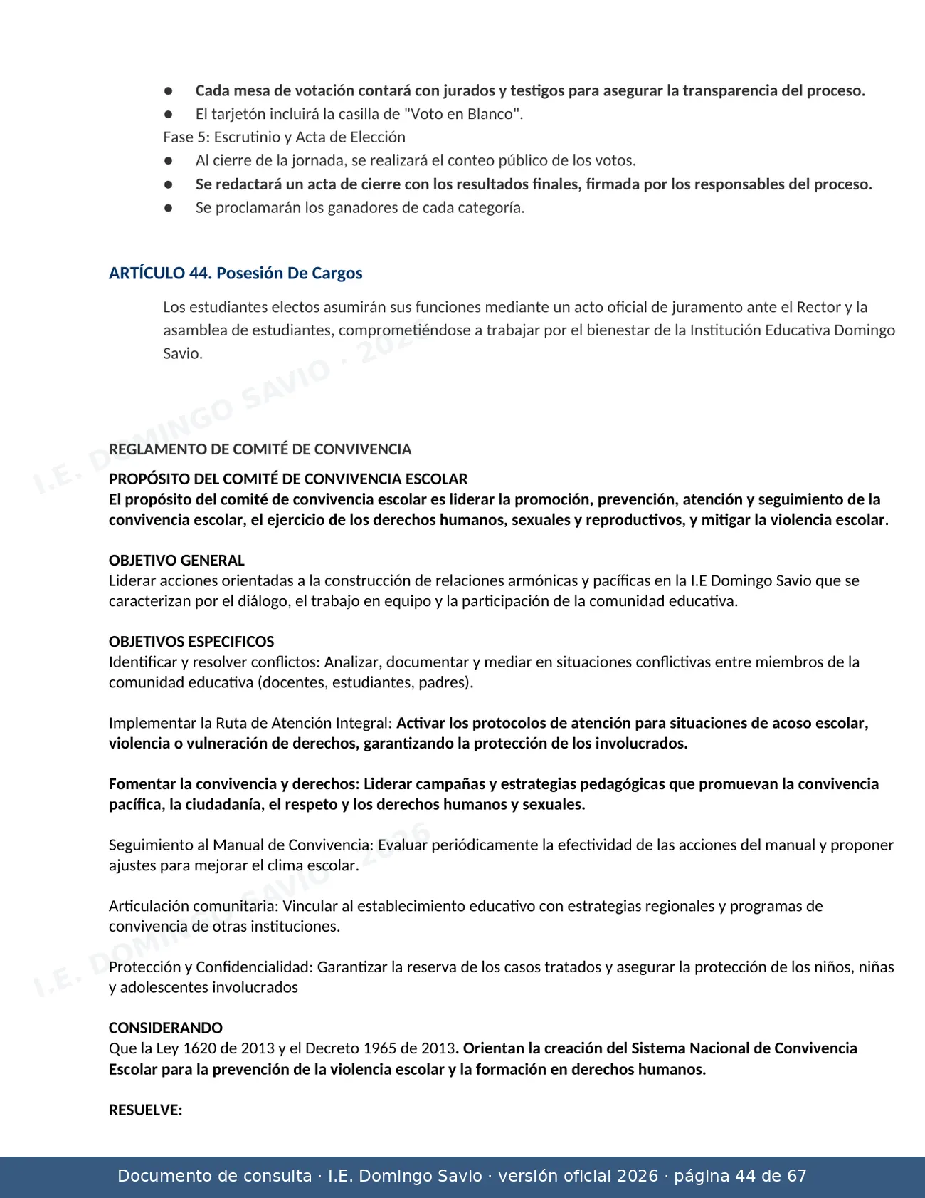 Manual de Convivencia 2026 — página 44 de 67