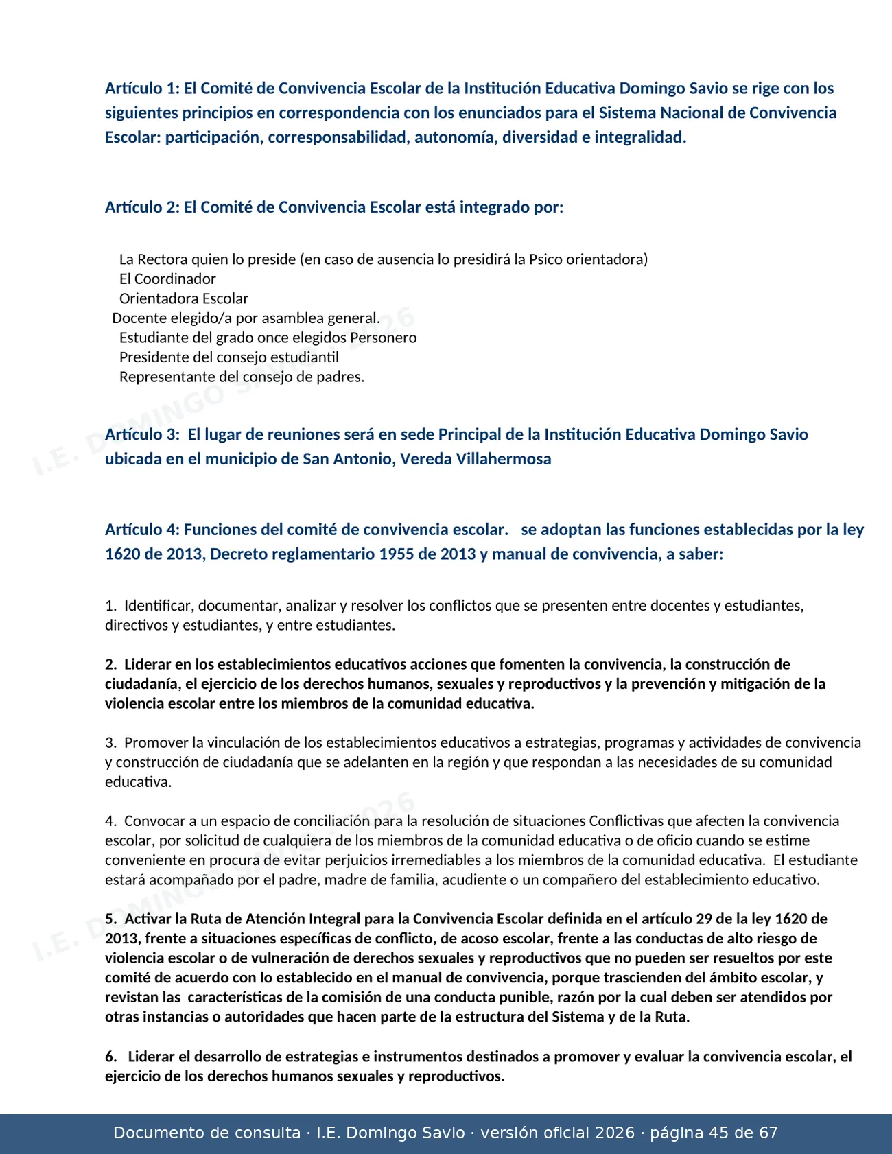 Manual de Convivencia 2026 — página 45 de 67