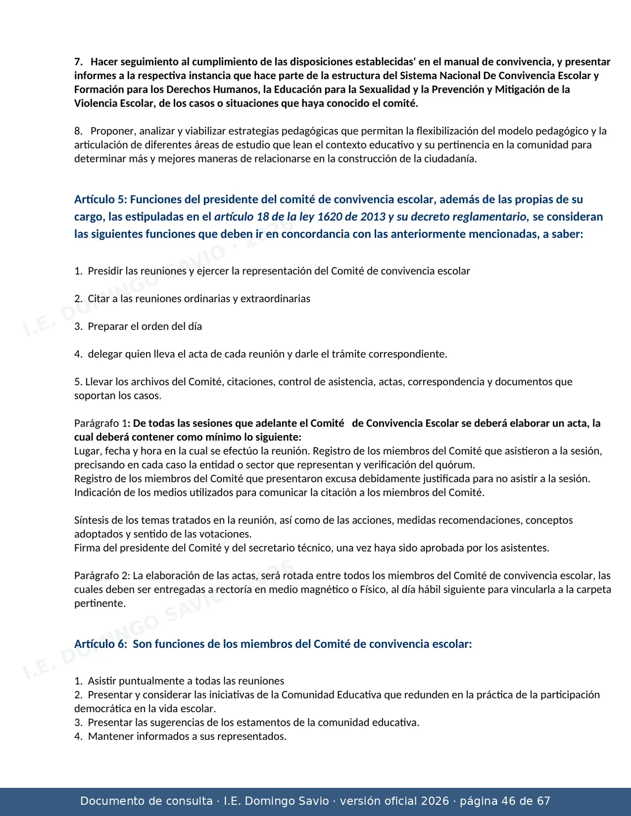 Manual de Convivencia 2026 — página 46 de 67