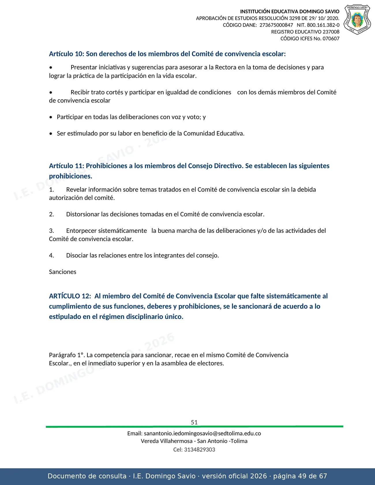 Manual de Convivencia 2026 — página 49 de 67