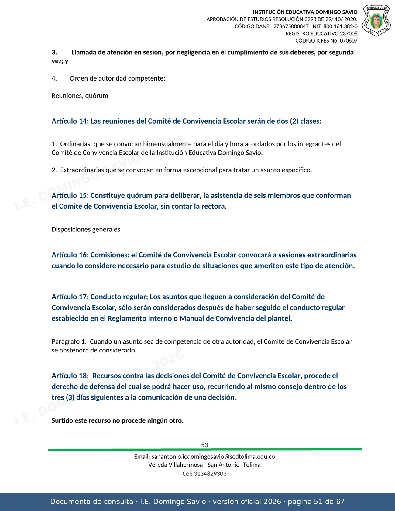 Manual de Convivencia 2026 — página 51 de 67