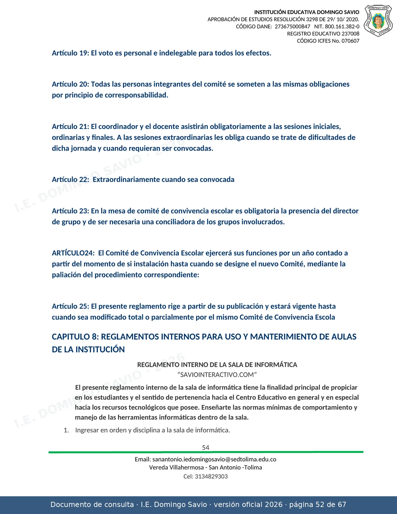 Manual de Convivencia 2026 — página 52 de 67