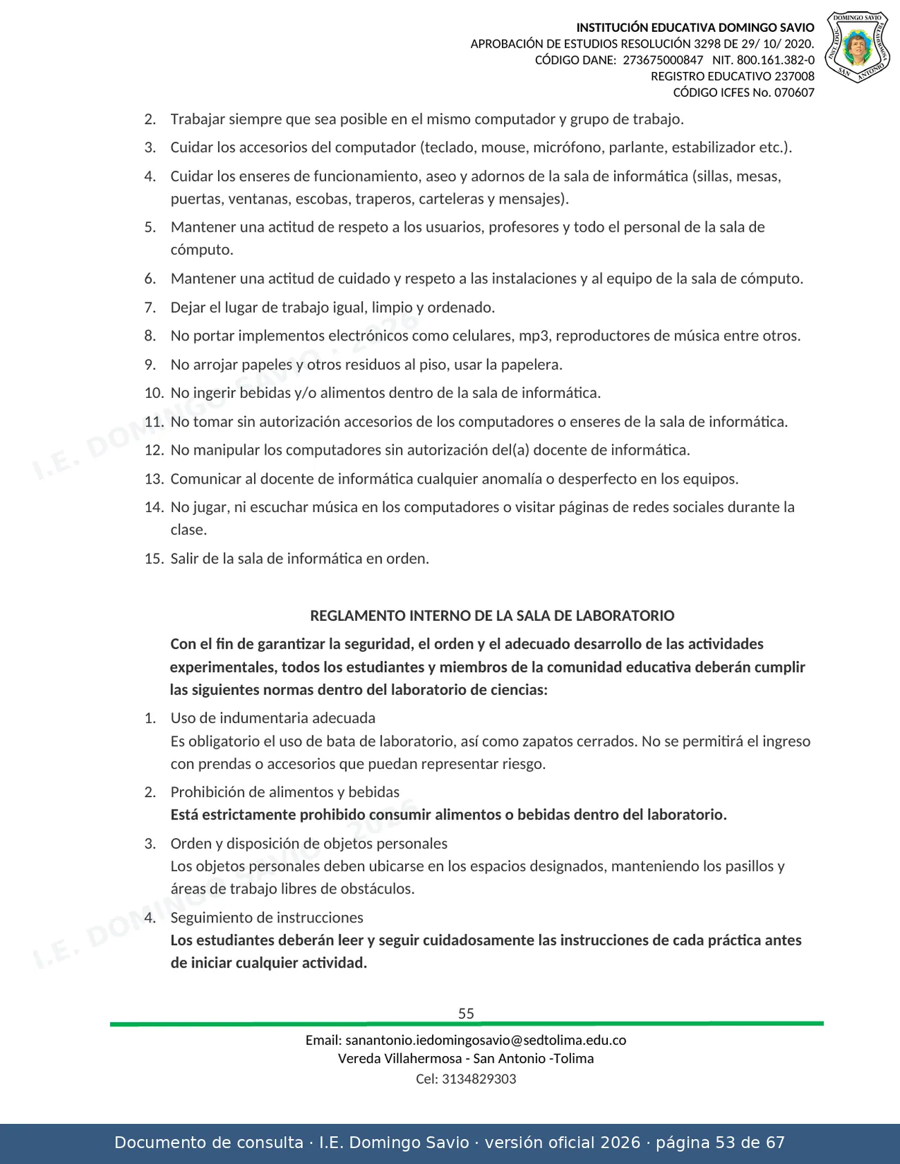 Manual de Convivencia 2026 — página 53 de 67