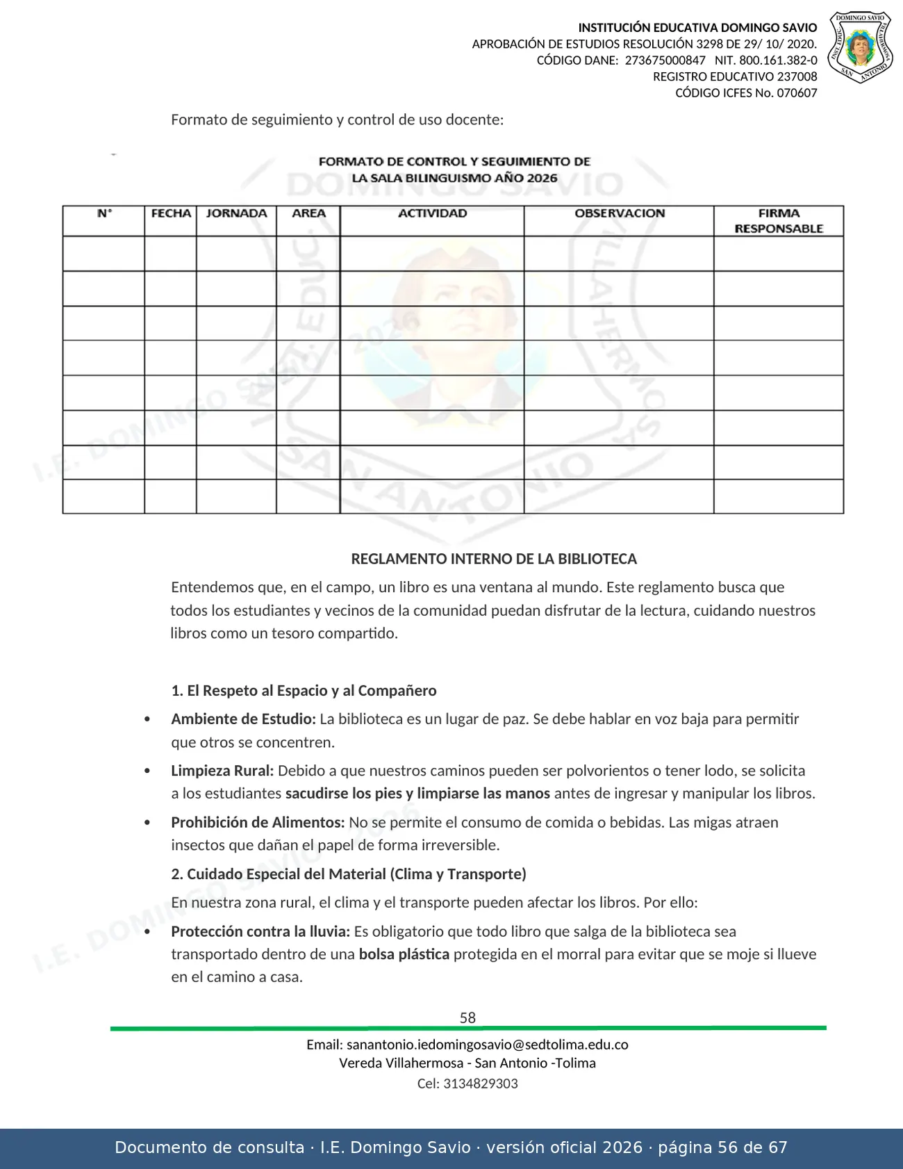 Manual de Convivencia 2026 — página 56 de 67
