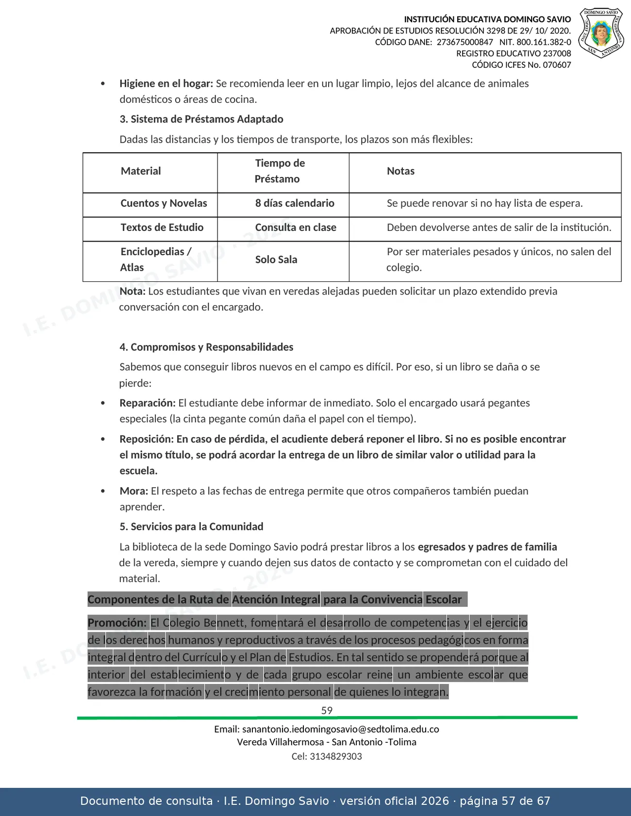 Manual de Convivencia 2026 — página 57 de 67