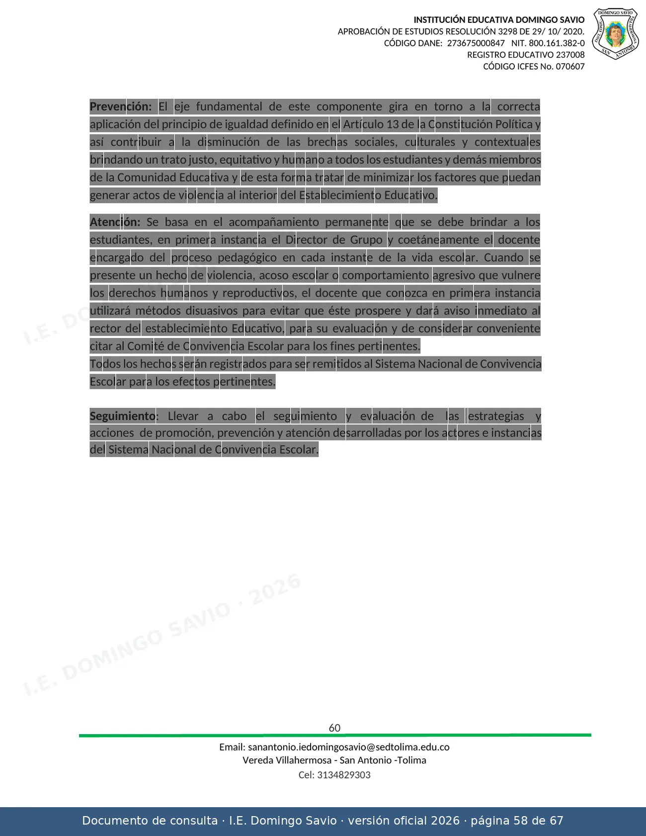 Manual de Convivencia 2026 — página 58 de 67
