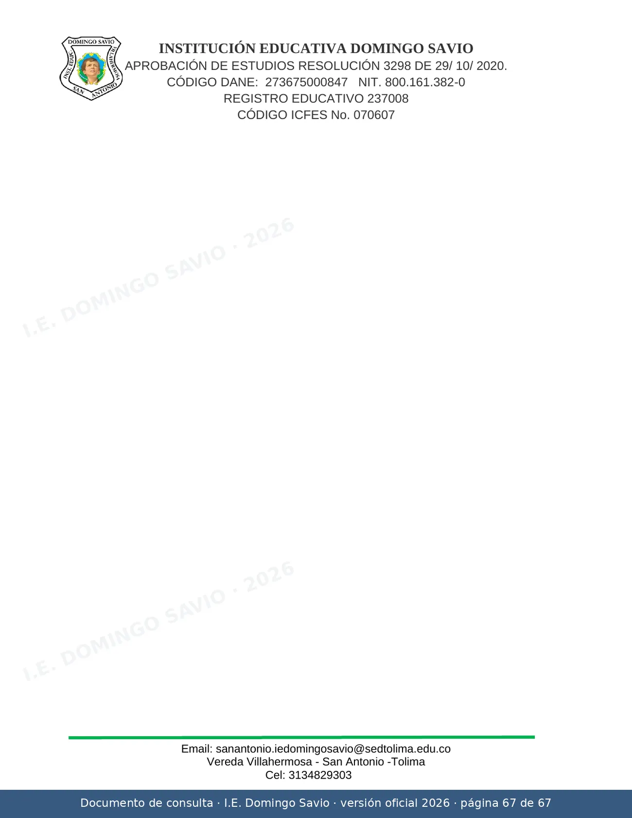 Manual de Convivencia 2026 — página 67 de 67
